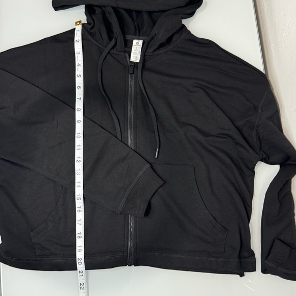 90 degrees by Reflex black fleece lined hooded zip up jacket L - Picture 8 of 9